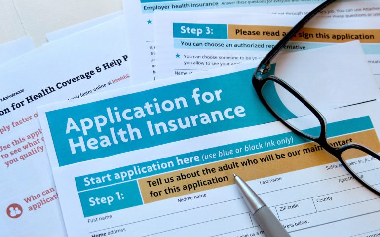 Documents related to application for health insurance