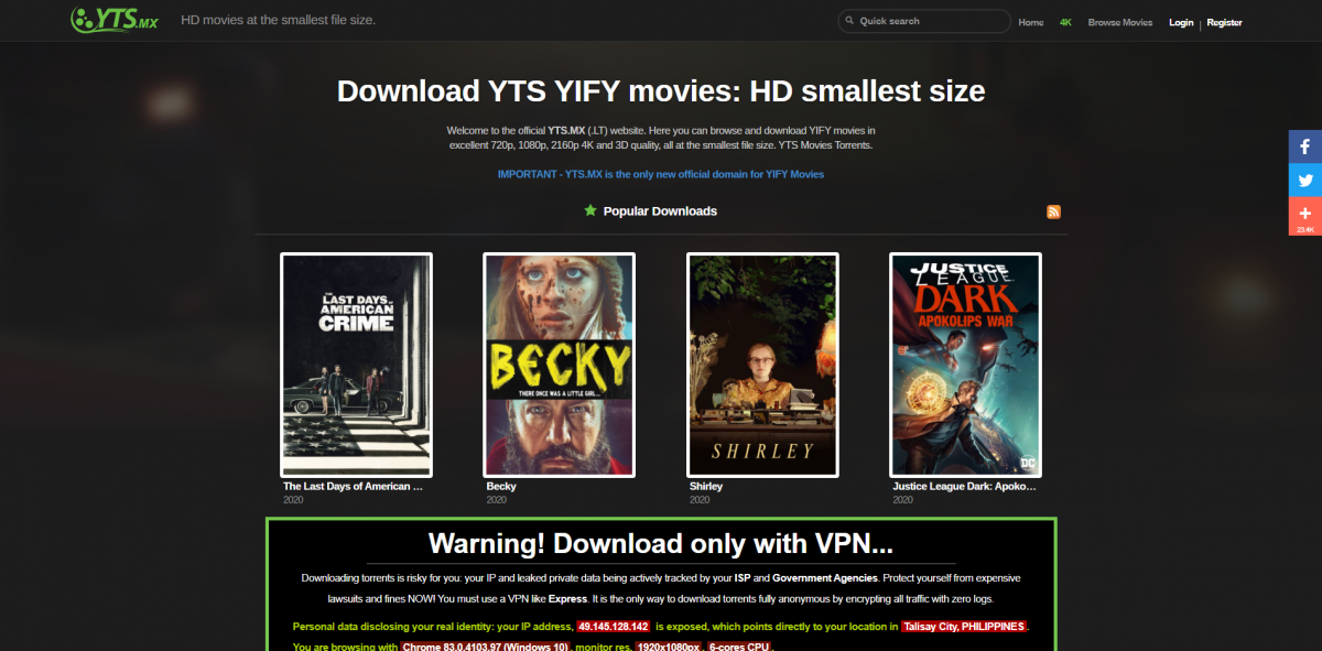 Top 10 YIFY Unblocked Torrents Mirror Sites and YTS Alternatives |  CitizenSide