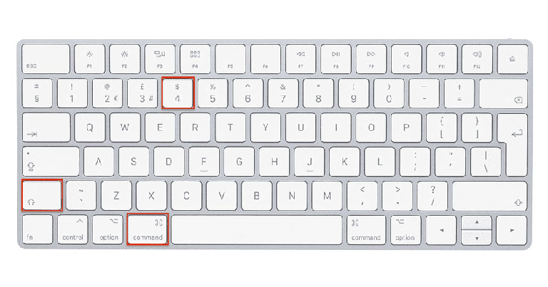Keyboard Command + Shift + 4 highlighted
