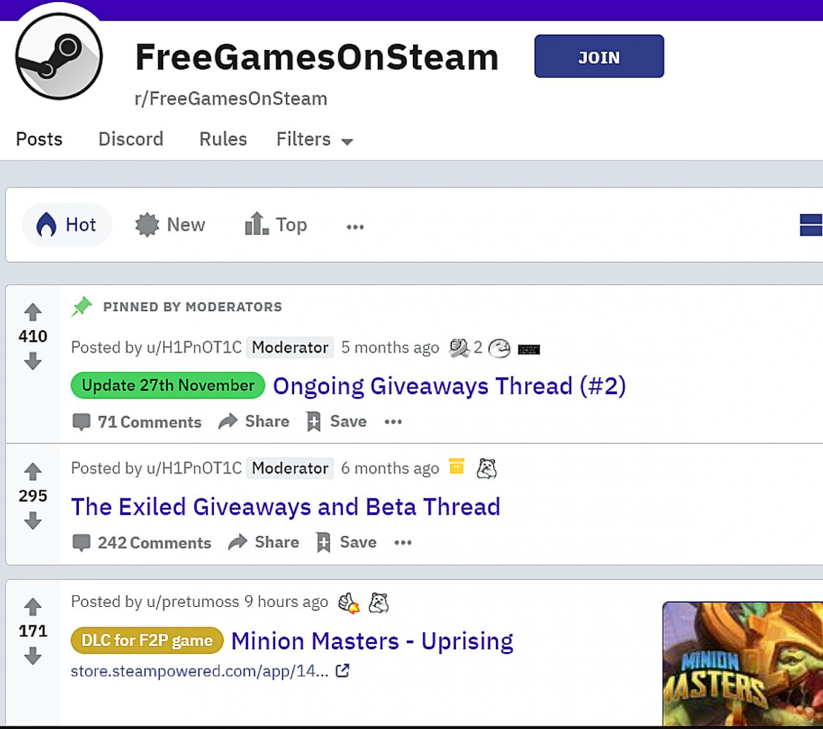 Reddit forum for the best free online games