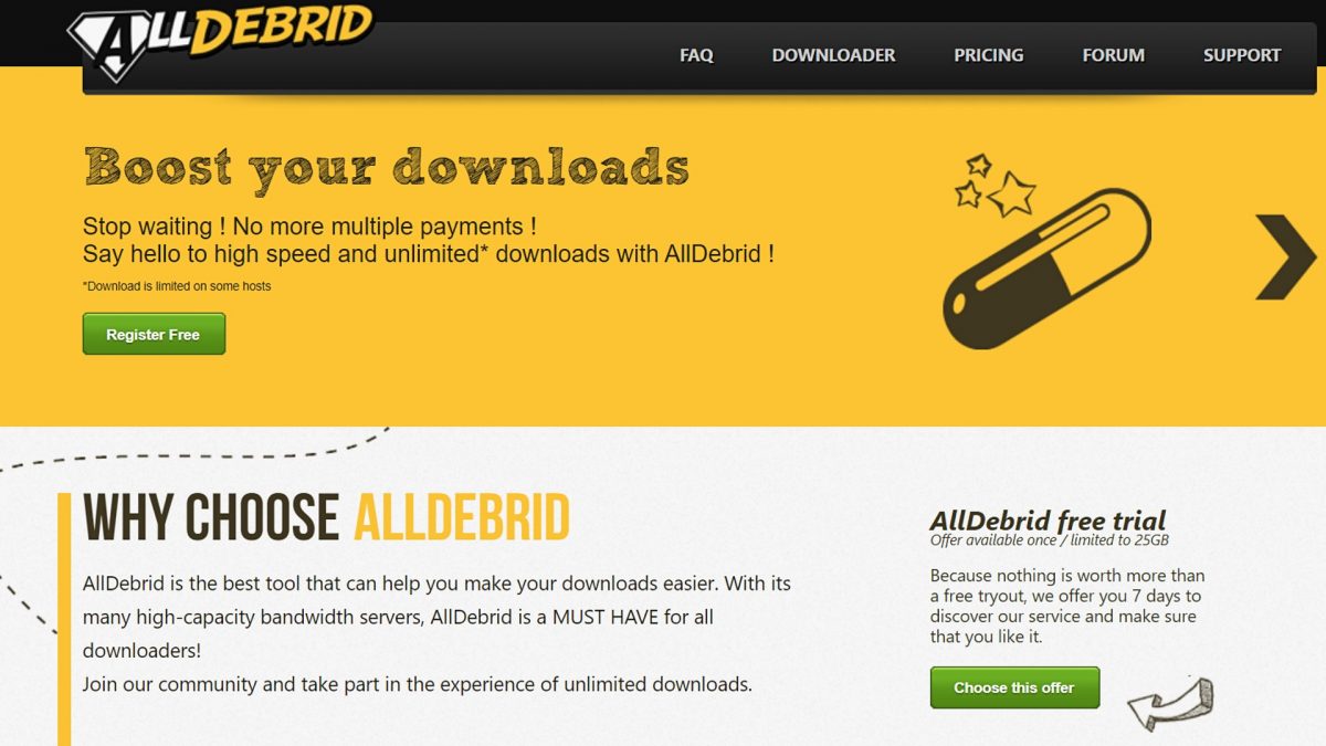 AllDebrid downloader.