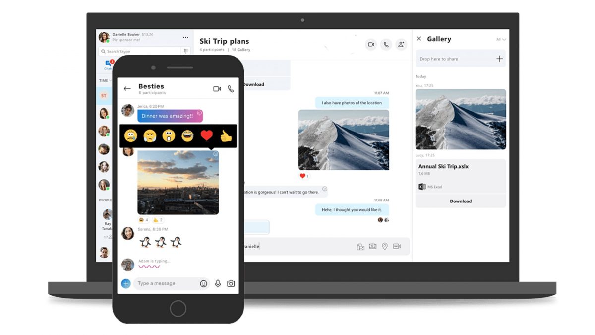 Skype for mobile and laptop devices.