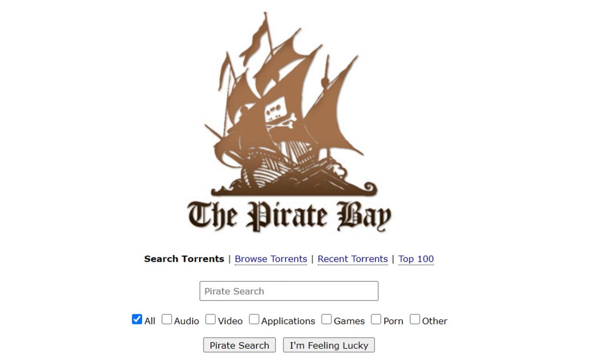 The Pirate Bay torrent site.