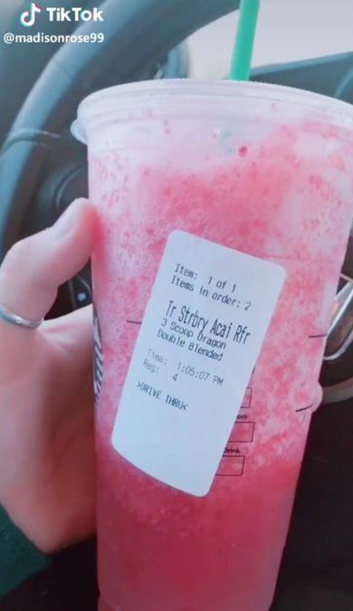 strawberry acai refresher TikTok Starbucks Drink