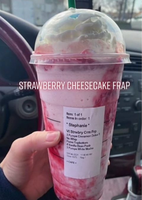 the strawberry cheesecake frappuccino Starbucks drink