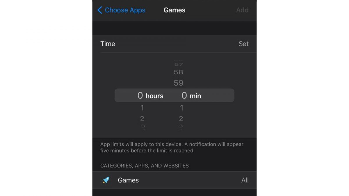 set time limit for games and other apps