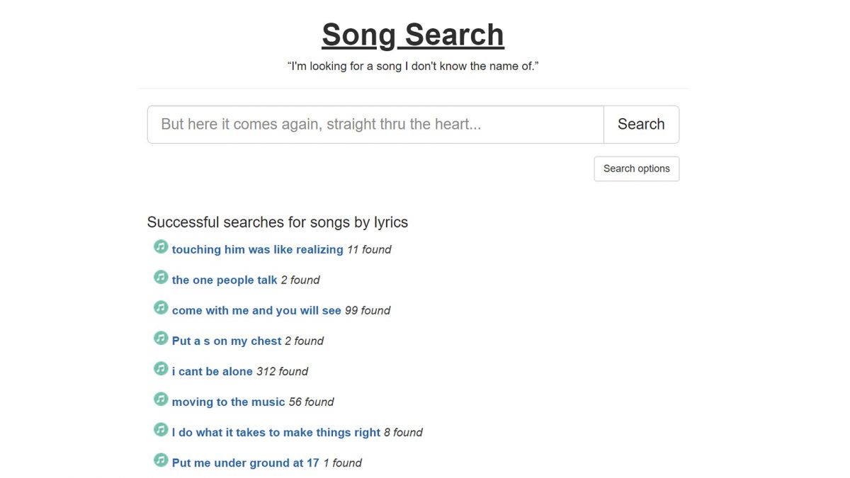 search song lyrics