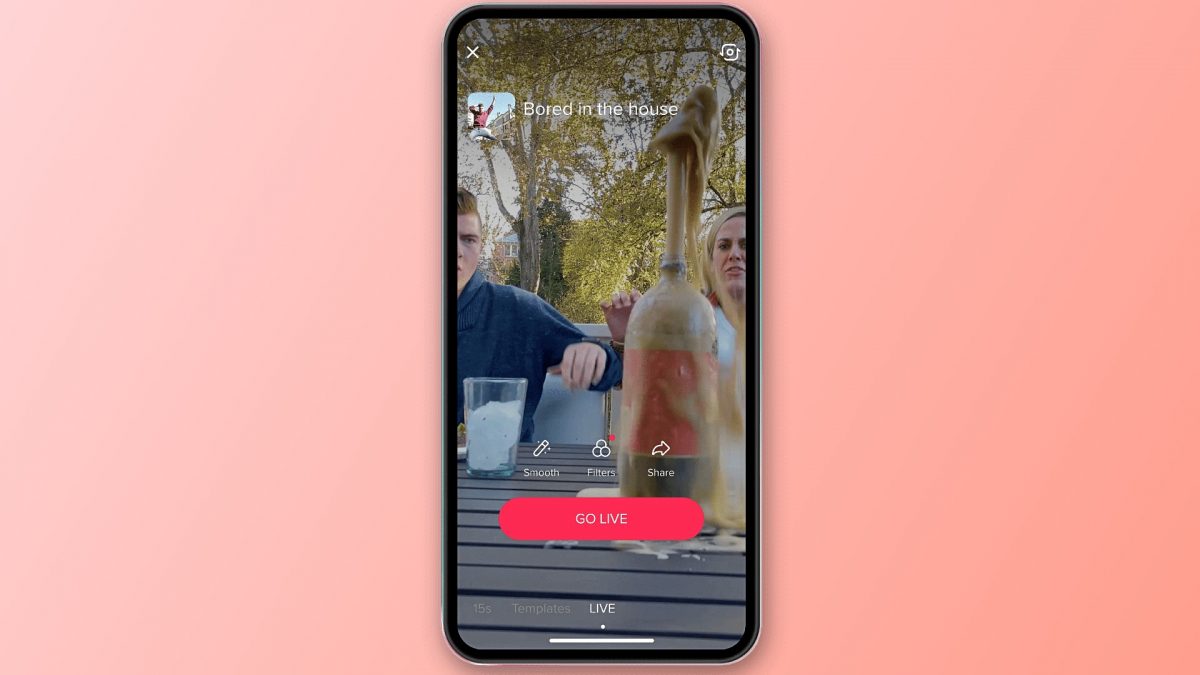 TikTok Live feature on smartphone. 