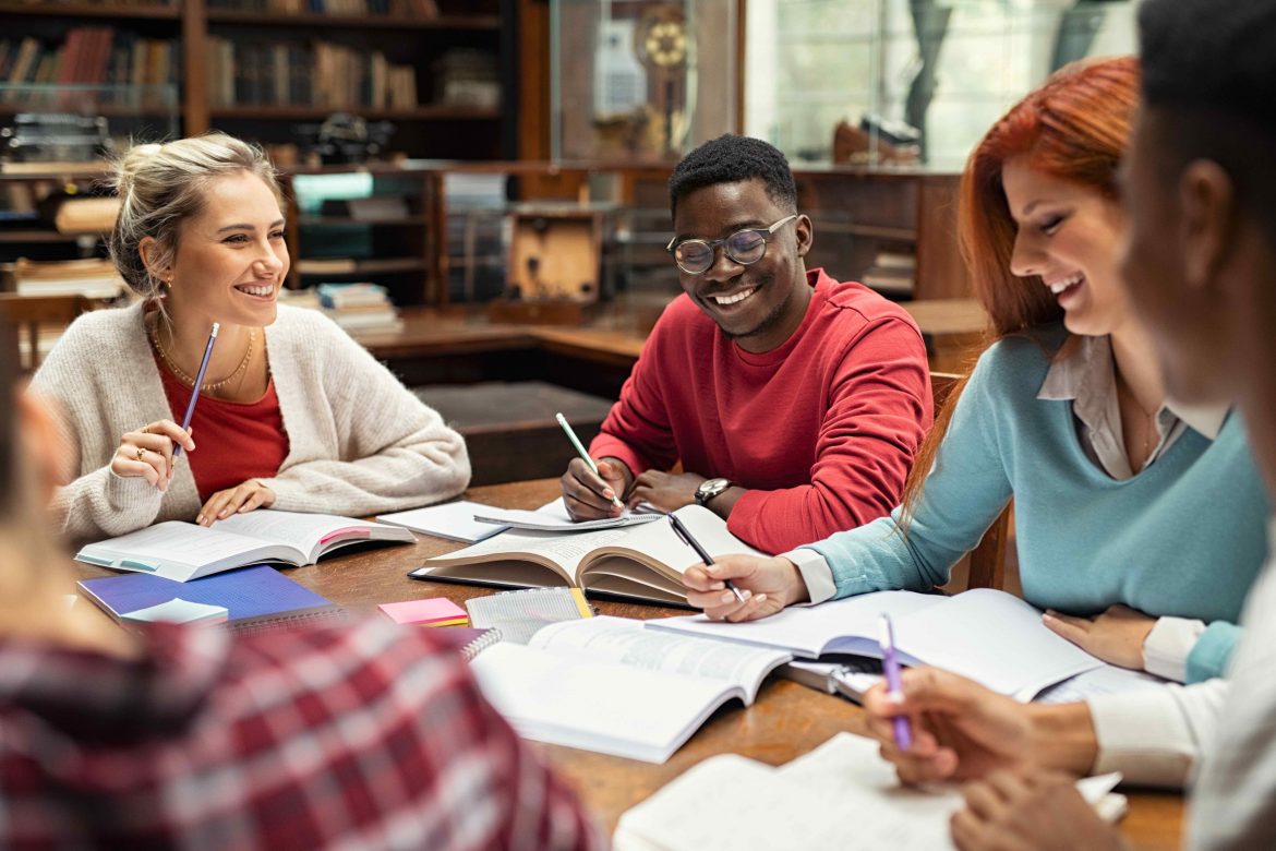 college students studying together