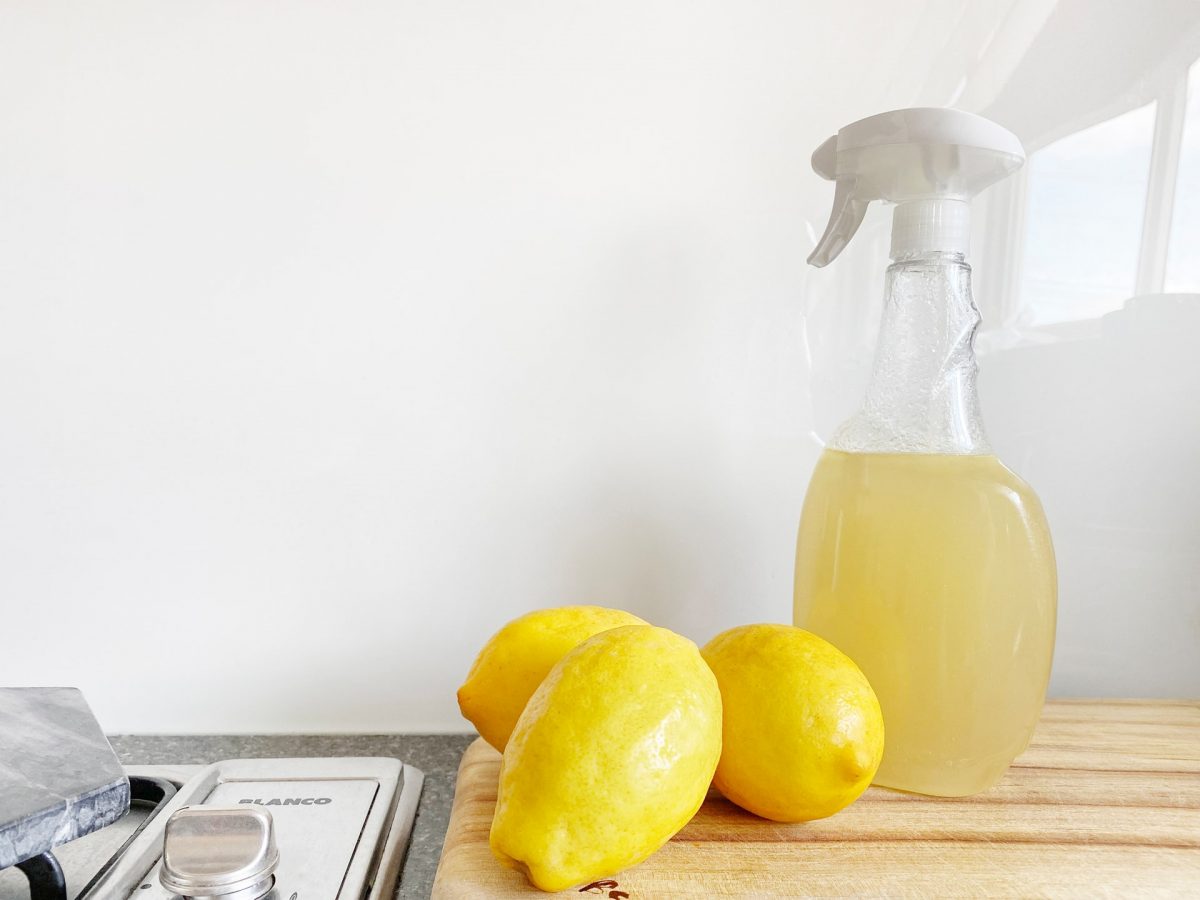 Lemons and a spray bottle.