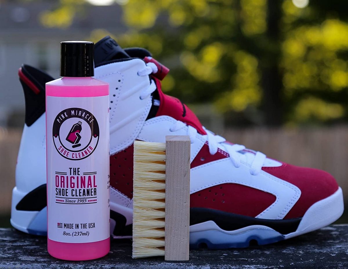 Bottle of Pink Miracle Shoe Cleaner.