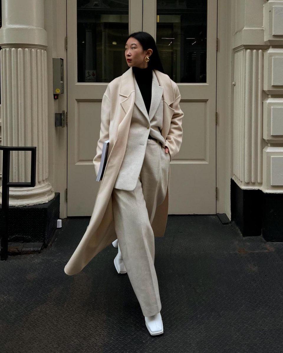 Woman wearing a Beige aesthetic outfit.