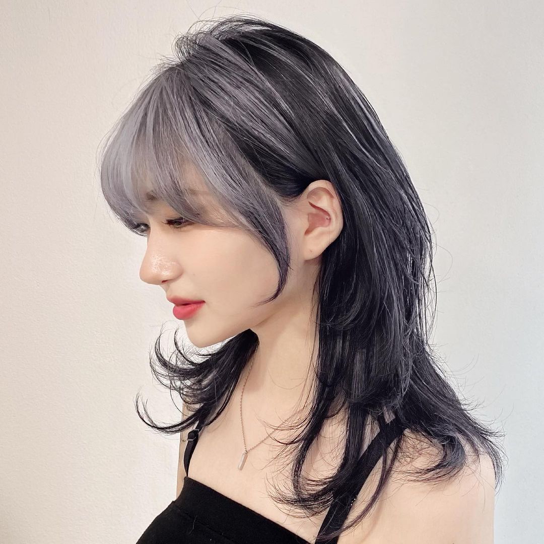Long Wolf Cut with Curtain Bangs
