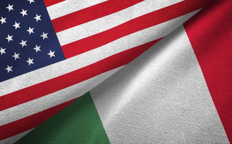 United States and Italy flags together