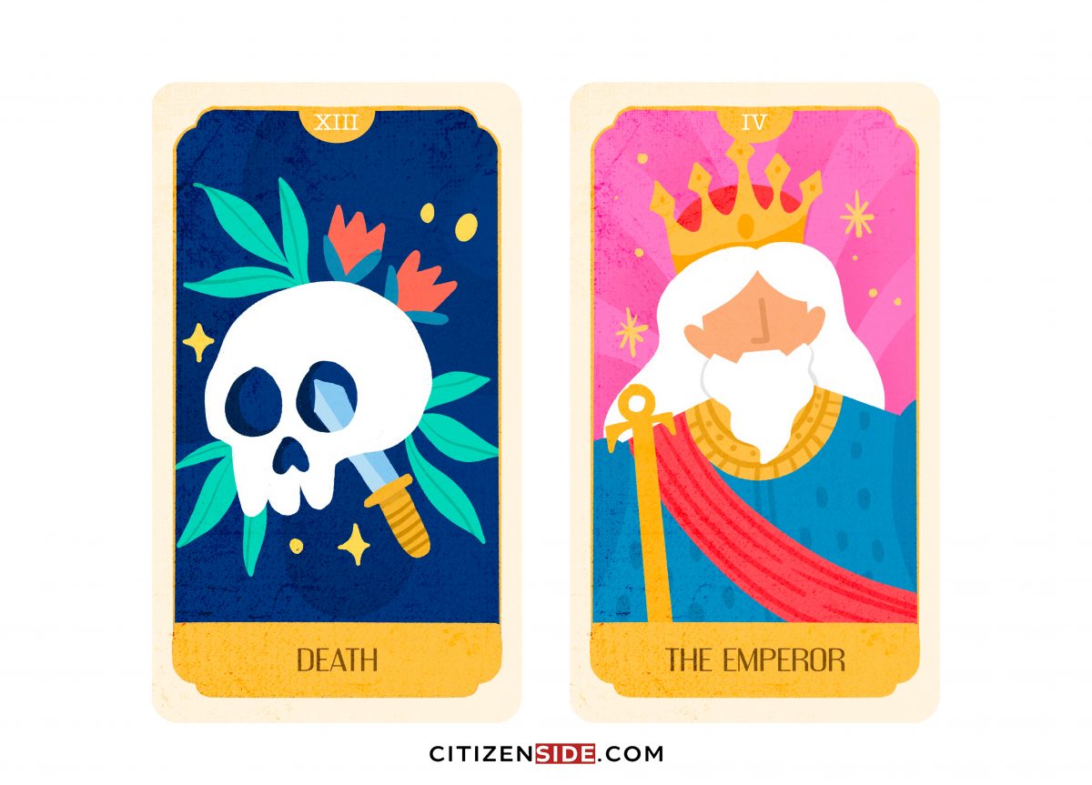 Death and Emperor Tarot Birth Card