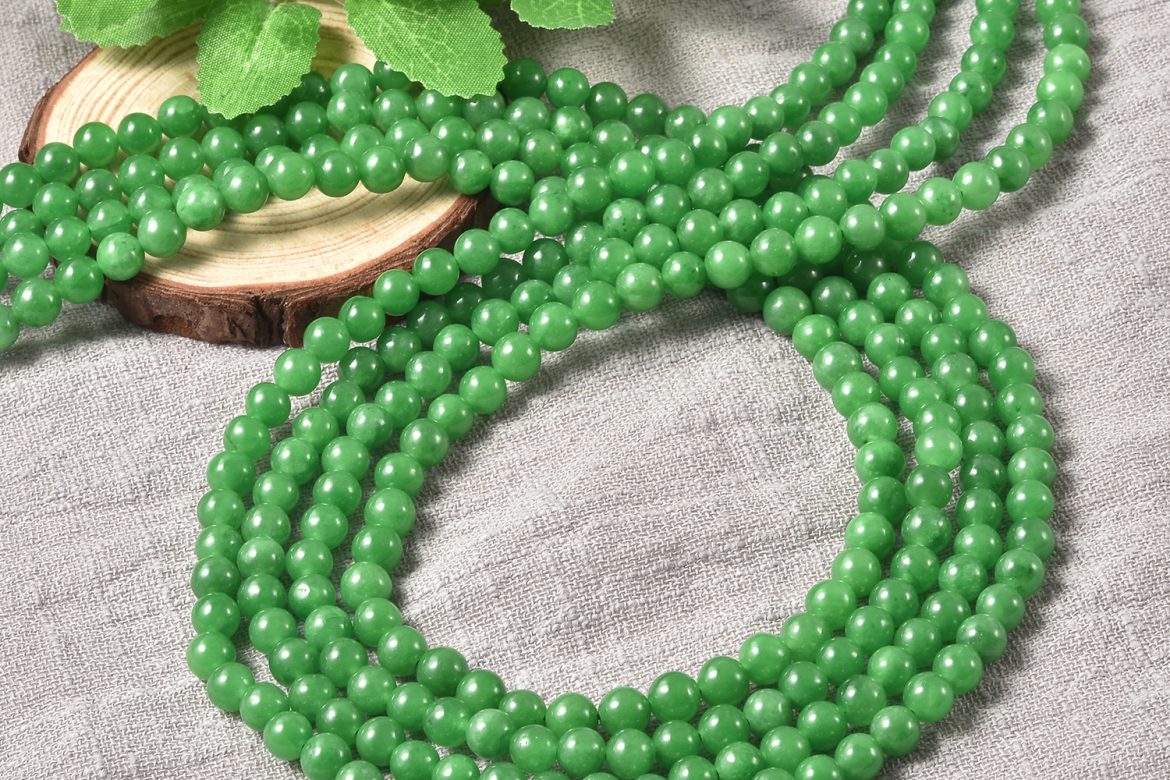 Green Jade Beaded Multi Strand Necklace