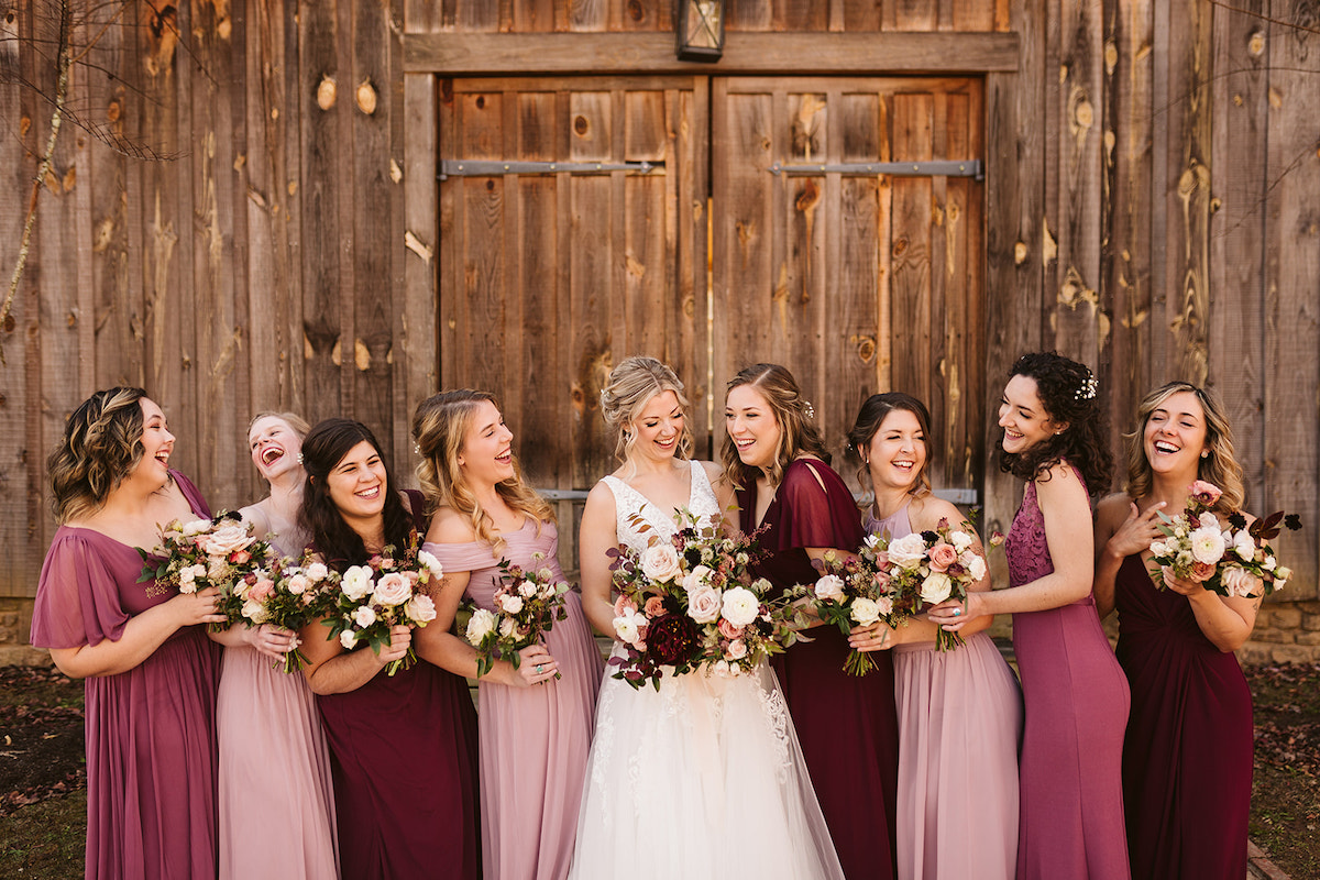 Berry tones wedding palette.