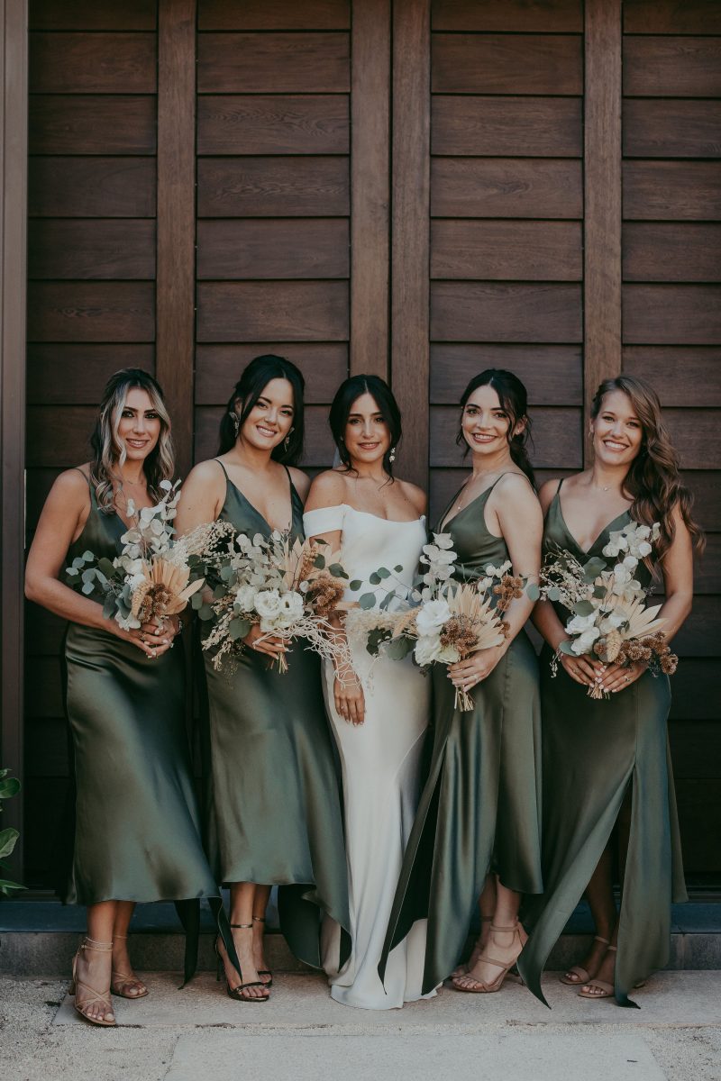 Gold and sage green winter wedding colors