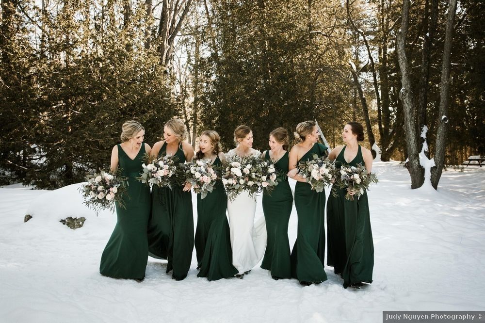 Green and white wedding colors.