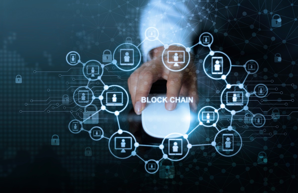 Blockchain technology network concept