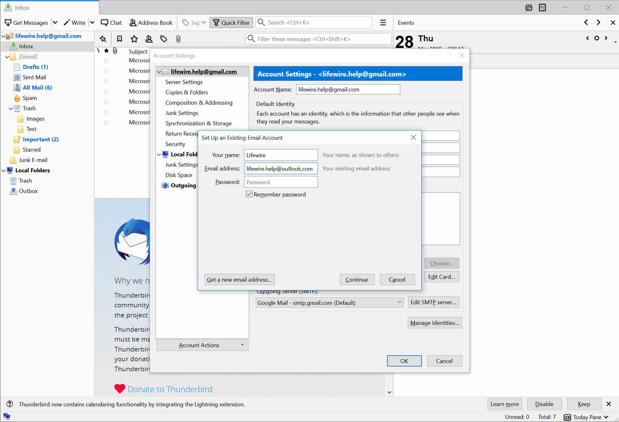 Access Outlook Mail (Outlook.com) In Mozilla Thunderbird