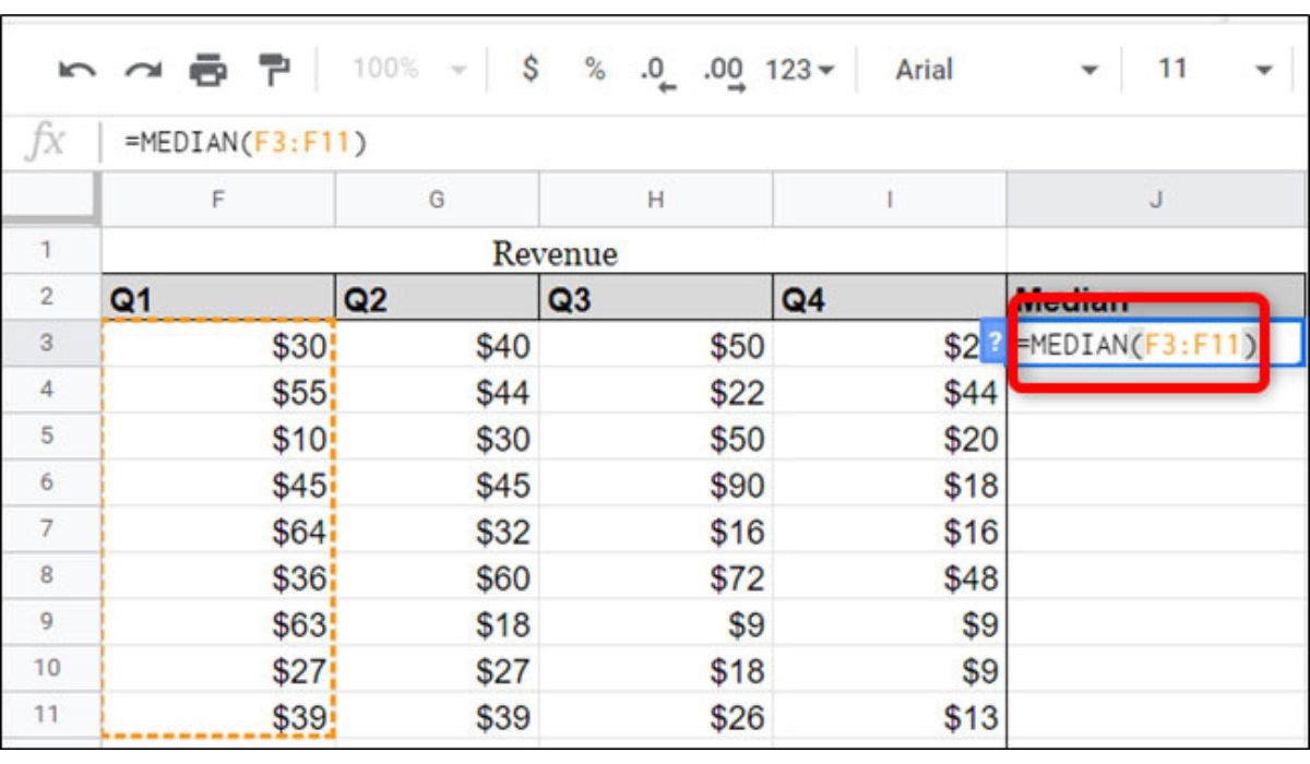 google-spreadsheets-median-function