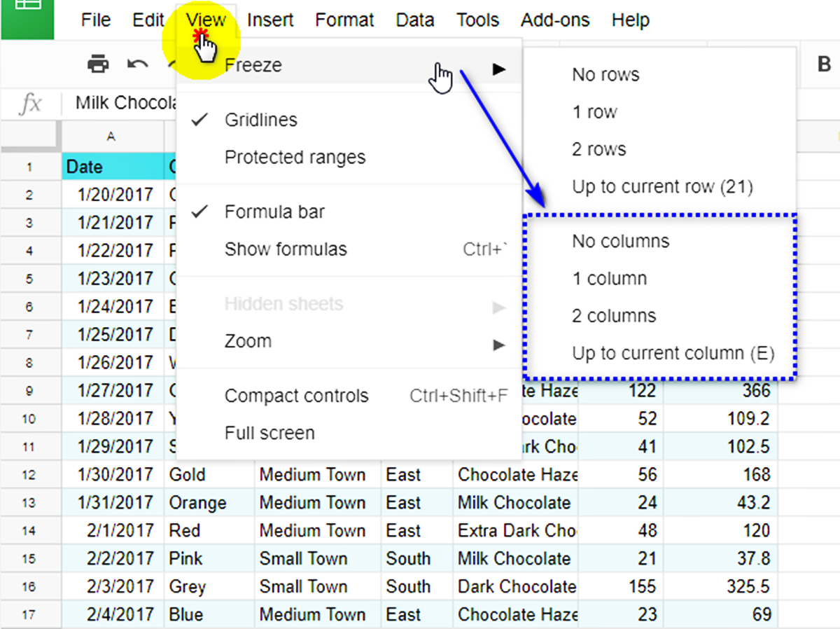 How To Add, Hide, Freeze, Or Remove Columns In Sheets