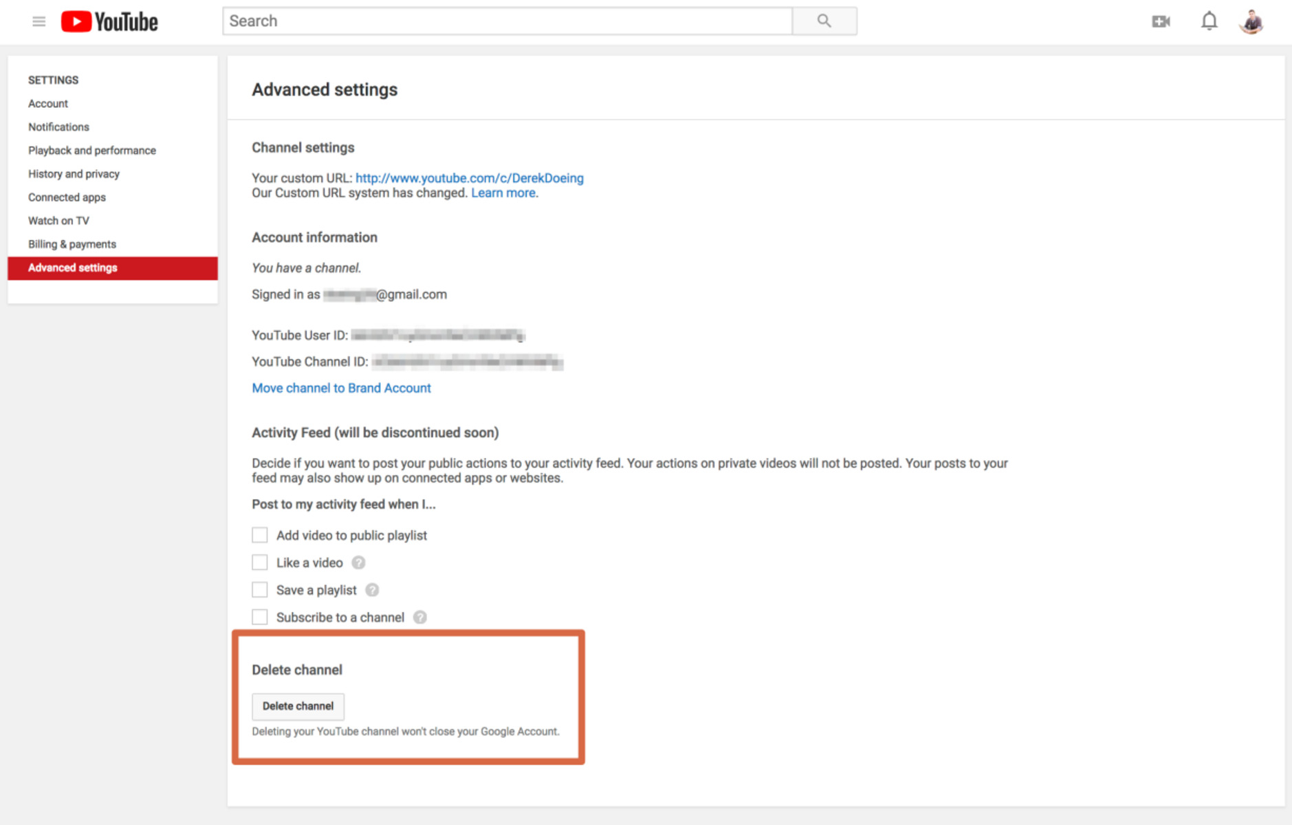 How To Delete A YouTube Account