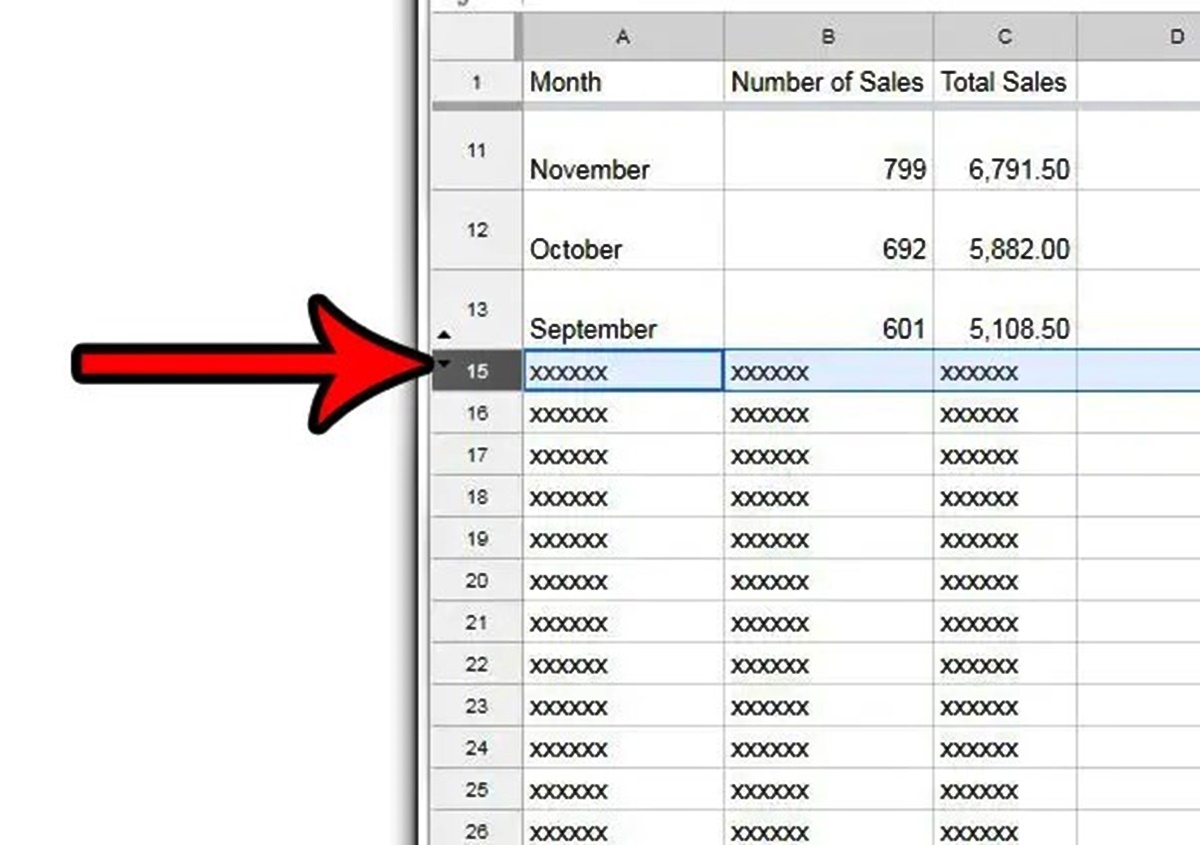 How To Hide Or Unhide Rows In Google Sheets