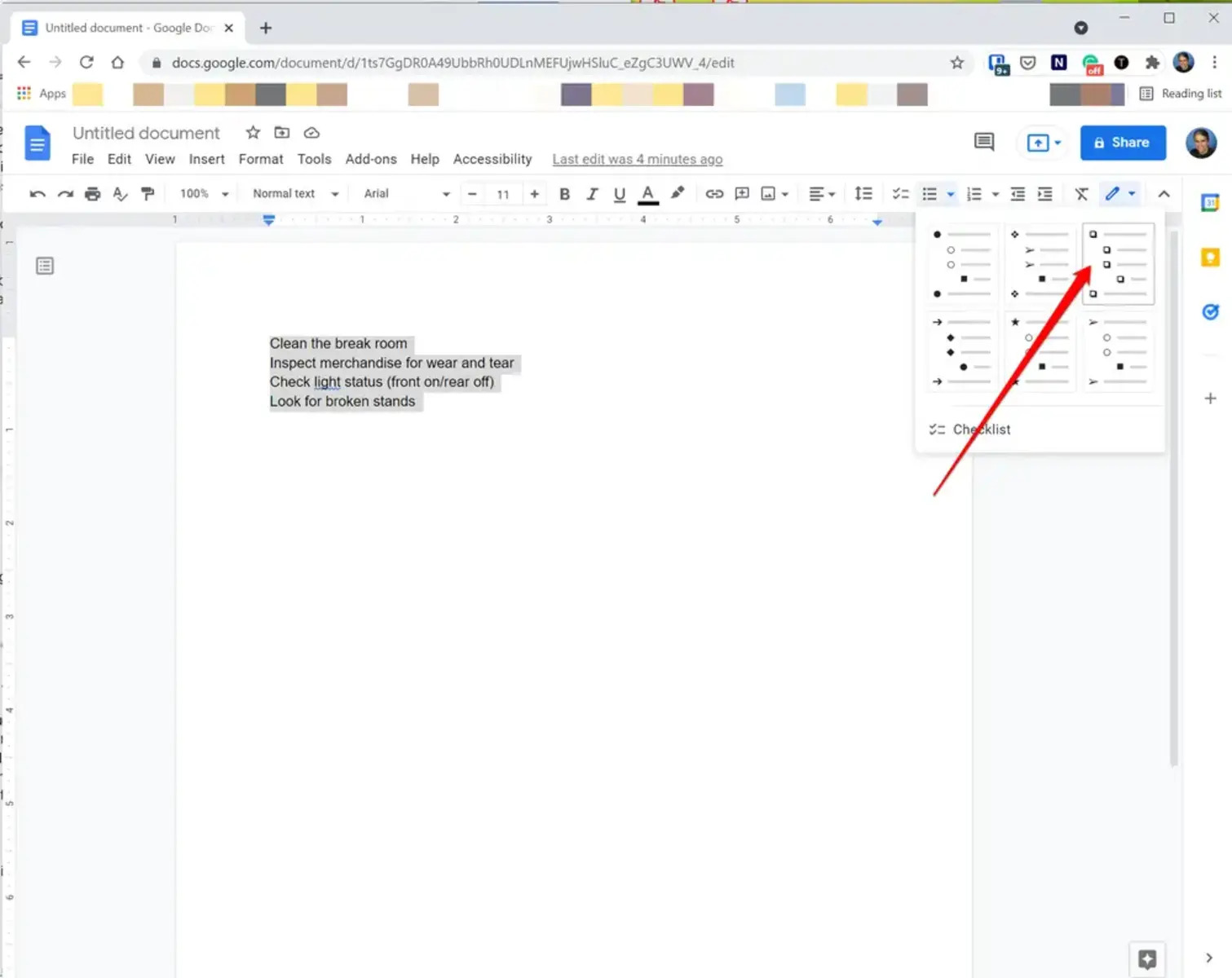 How To Make A Checklist In Google Docs