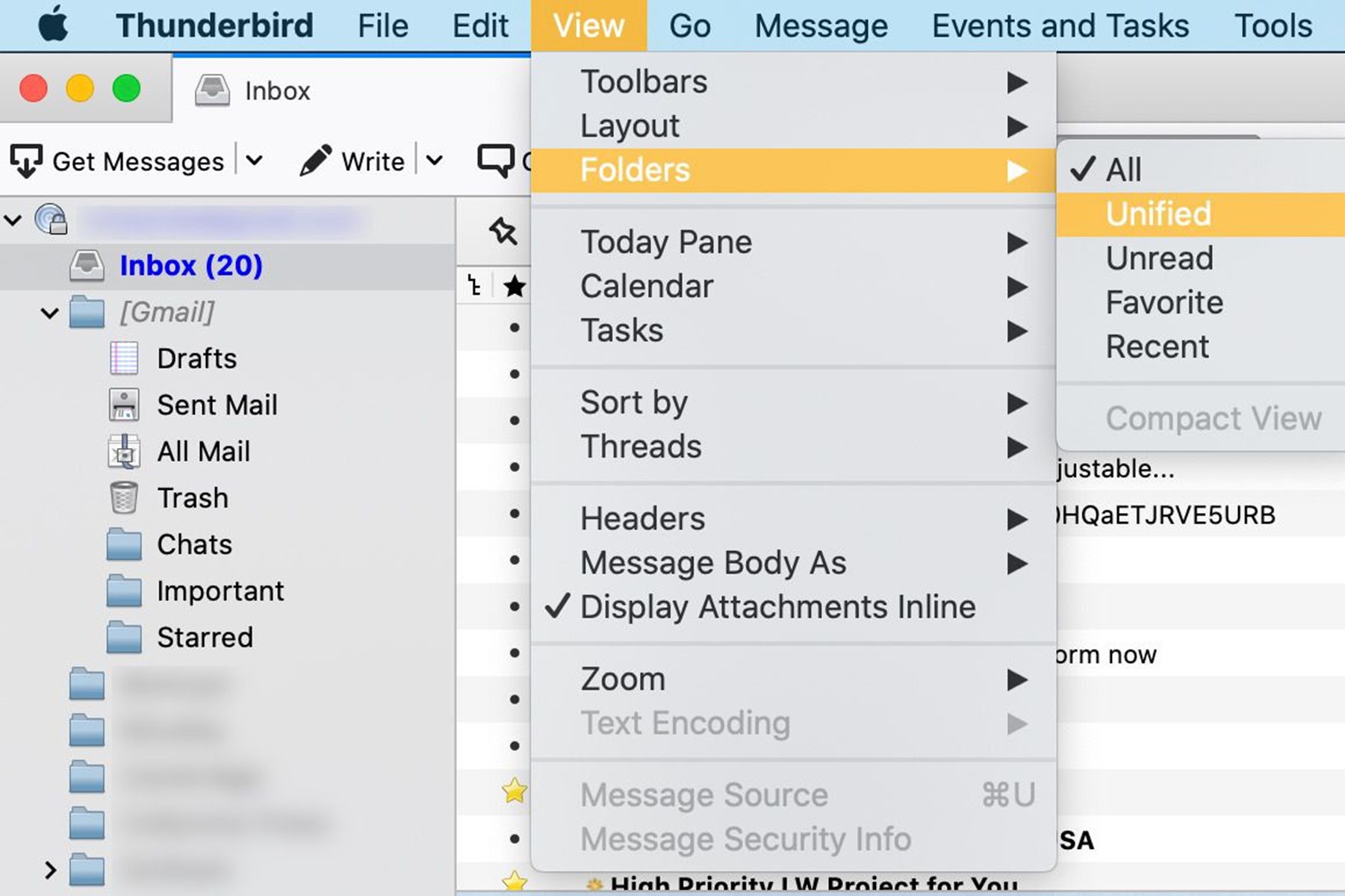 How To Read Emails In A Unified Inbox In Thunderbird
