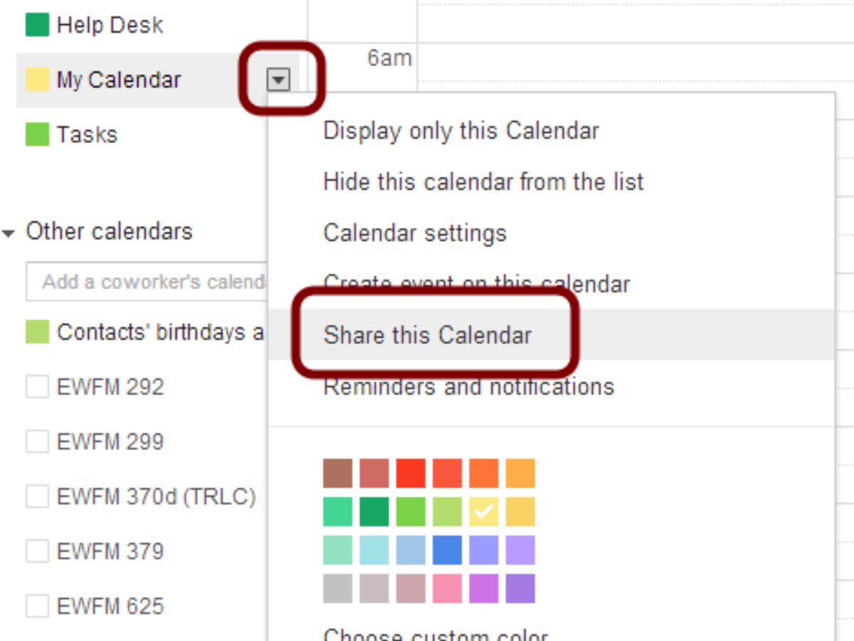 How To Share Your Google Calendar