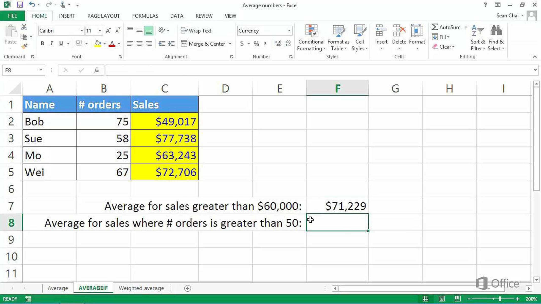 How To Use AVERAGEIF Function In Excel