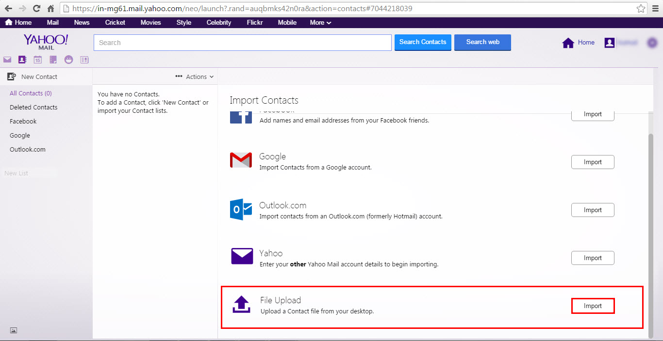 Import Contacts To Yahoo Mail From Gmail And Facebook