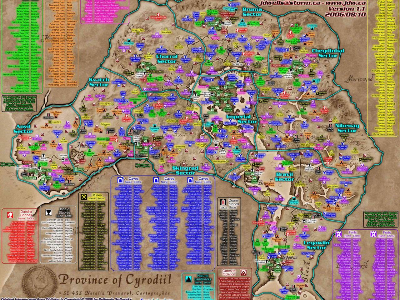 The Elder Scrolls IV: Oblivion Annotated And Interactive Maps