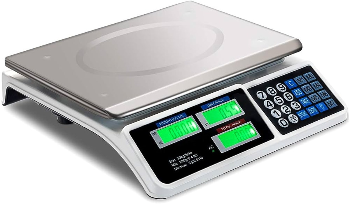Digital rechargeable kitchen scale 5kg x 0.1g multifunctional red weighing  pan scale with LCD backlight display and large tray for cooking and baking  