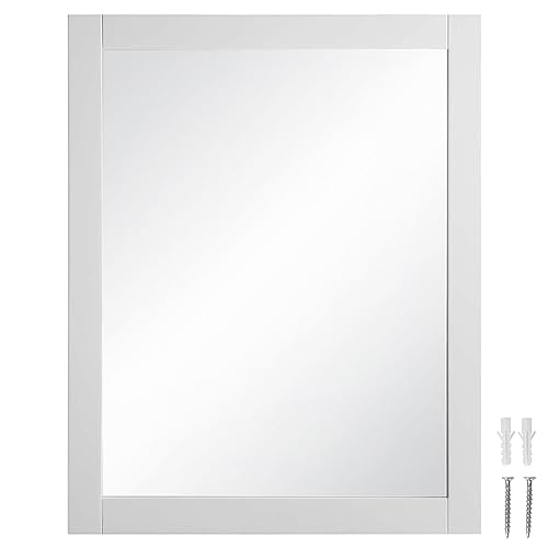 Shorewood Vanity Framed Mirror, 24 inch, White