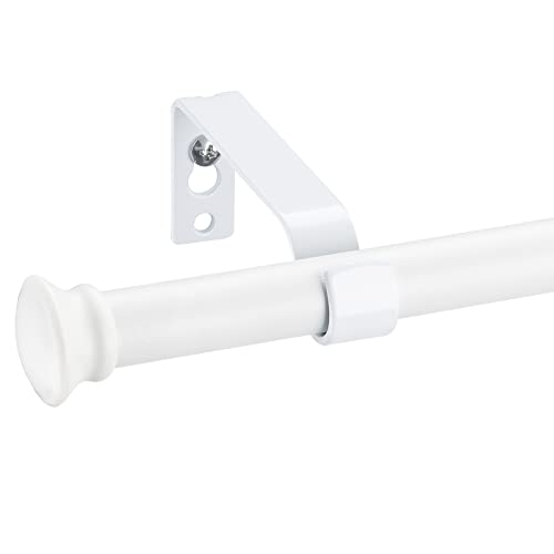 Adjustable Small Decorative Curtain Rods - Matte White