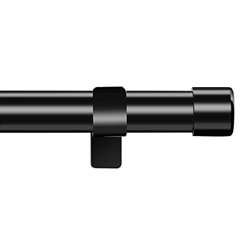 Adjustable Black Curtain Rod Set