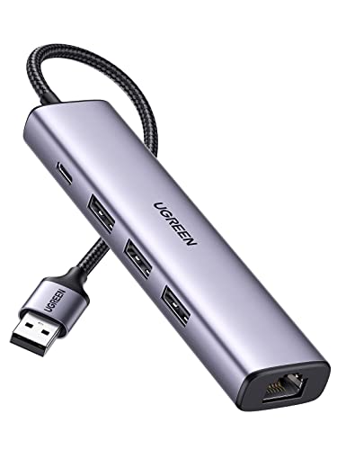 UGREEN USB 3.0 Ethernet Adapter - Versatile 5 in 1 Multiport Hub