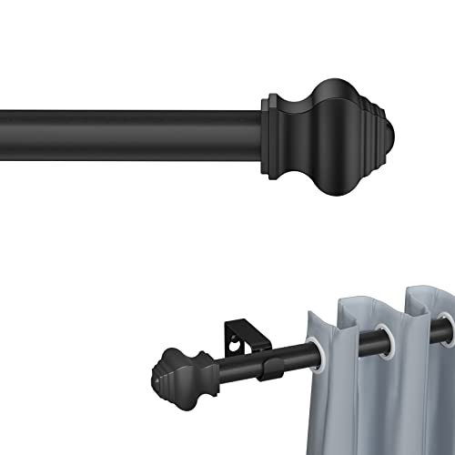 5/8 inch Matte Black Curtain Rod with Brackets