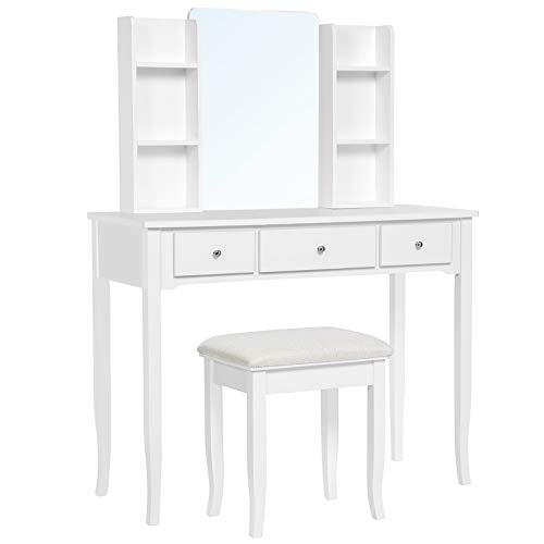VASAGLE Makeup Dressing Table with Mirror