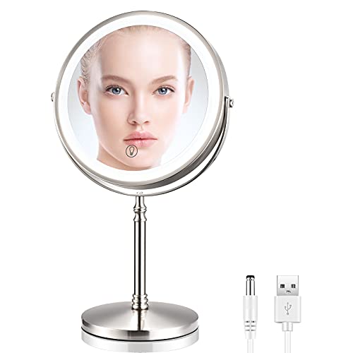 Rechargeable Lighted Makeup Mirror with 3 Color Lights