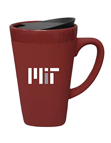 MIT Ceramic Mug with Swivel Lid - Burgundy