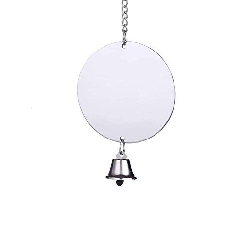 Hypeety Pet Bird Mirror Toy Swing Mirror with Bells Hanging Toy