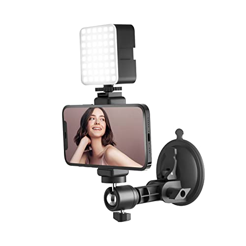 LenTok Suction Cup Mirror Phone Holder with Light