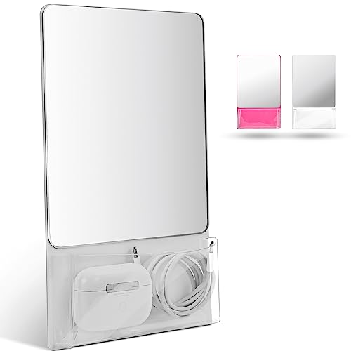 Cerem Magnetic Locker Mirror, Pink 5 inch x 7 inch - Real Glass Make-Up Mirror - Locker Accessory for School, Home, Gym, Office, Size: 5 x 7