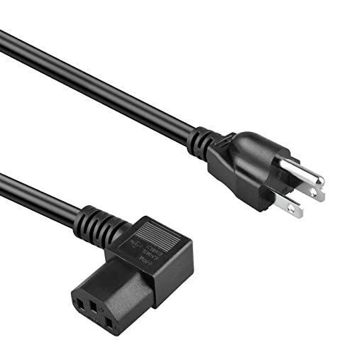 J-ZMQER UL 6FT Right Angle Computer AC Power Cord Cable