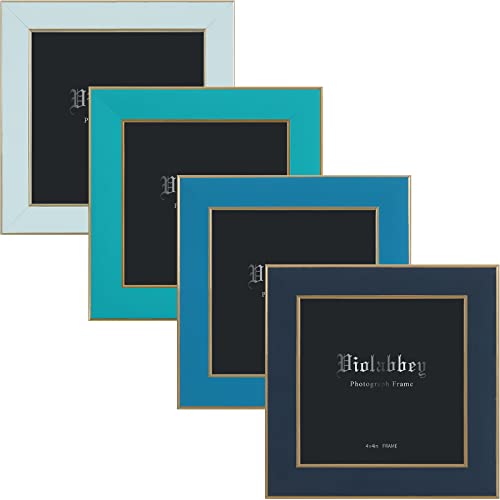 Colorful 4x4 Picture Frames Set of 4