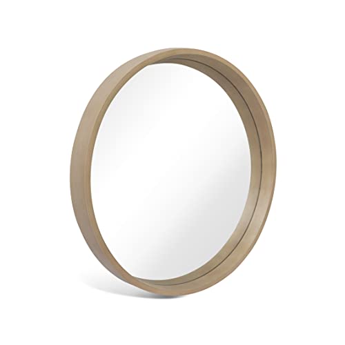 WallBeyond Round Wood Mirror 24 inch Circle Wall Mirror